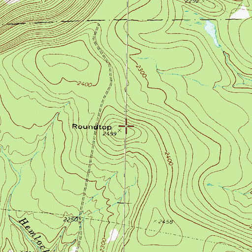 Topographic Map of Roundtop, PA