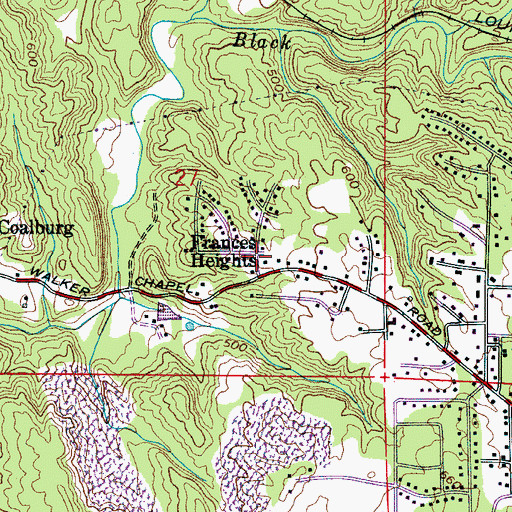 Topographic Map of Frances Heights, AL