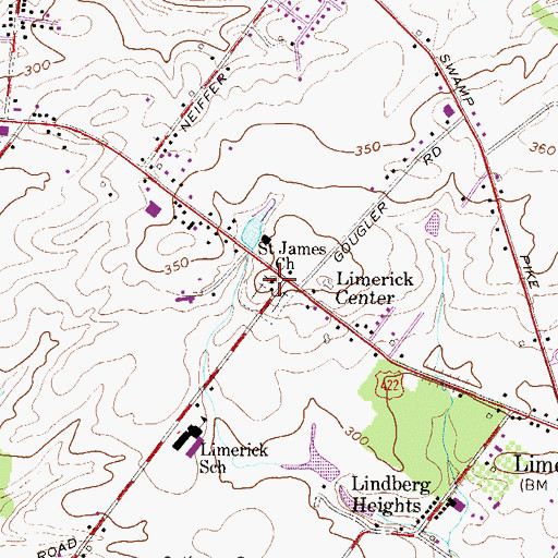 Topographic Map of Saint James Church, PA