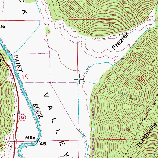 Topographic Map of Frazier Cove, AL
