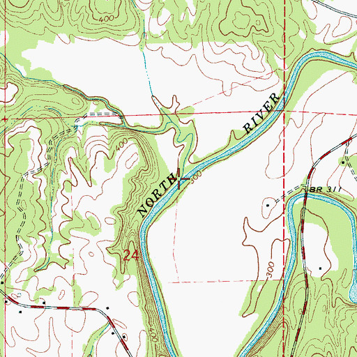 Topographic Map of Freeman Creek, AL