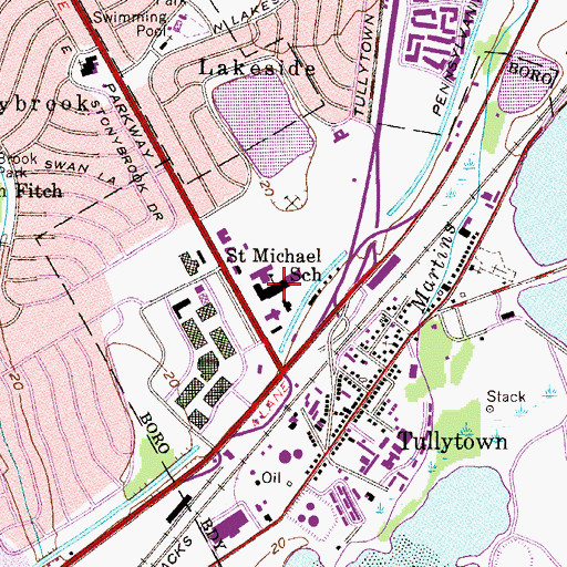 Topographic Map of Saint Michael School, PA