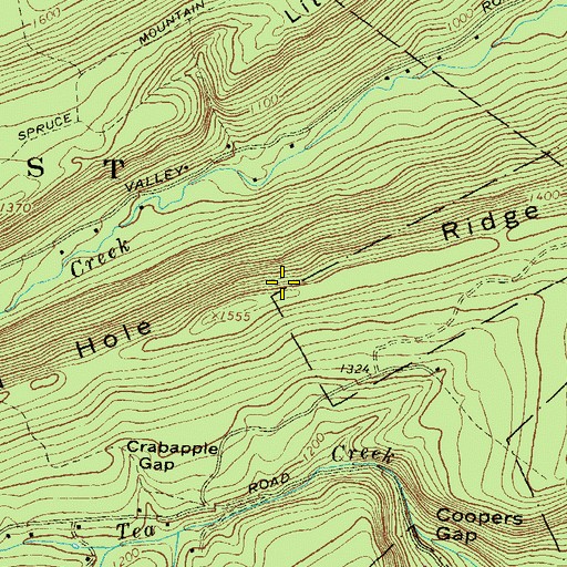 Topographic Map of Sand Hole Ridge, PA