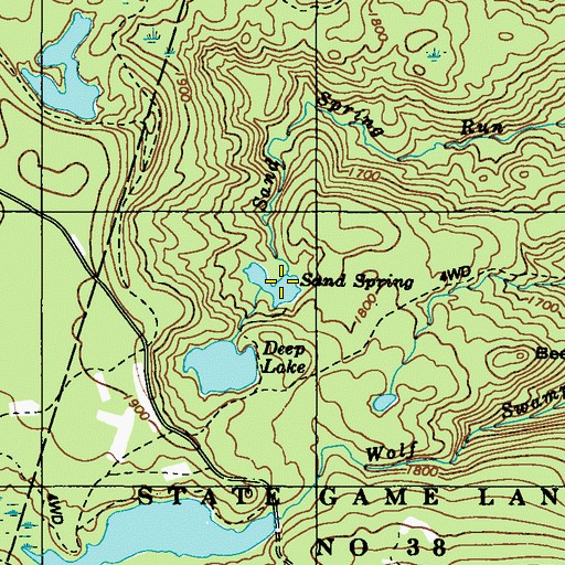 Topographic Map of Sand Spring, PA
