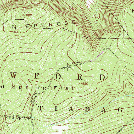 Topographic Map of Sand Spring Flat, PA