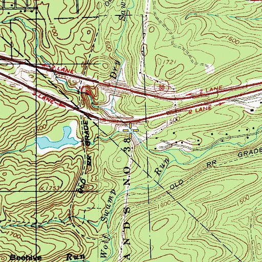 Topographic Map of Sand Spring Run, PA