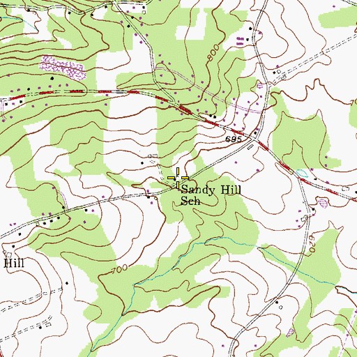 Topographic Map of Sandy Hill School, PA