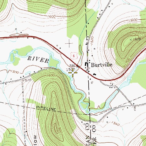 Topographic Map of Sartwell Creek, PA