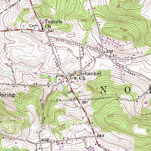 Topographic Map of Shenkel United Church of Christ, PA