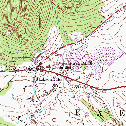 Topographic Map of Schwarzwald Church, PA