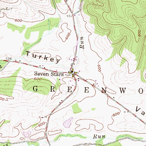 Topographic Map of Seven Stars, PA