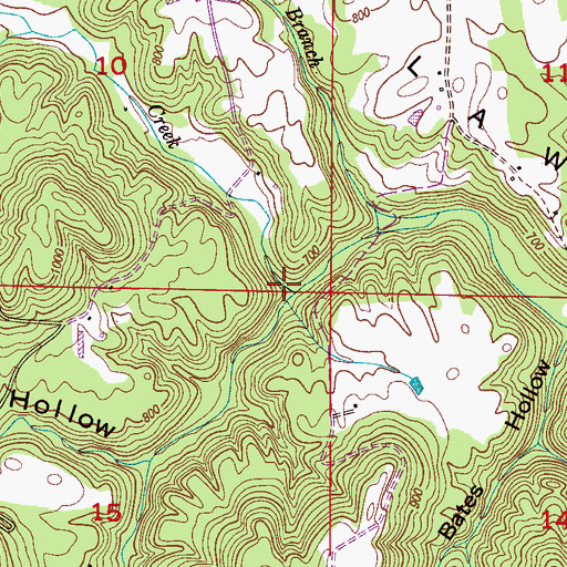 Topographic Map of Frost Creek, AL