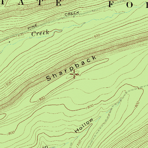 Topographic Map of Sharpback Mountain, PA