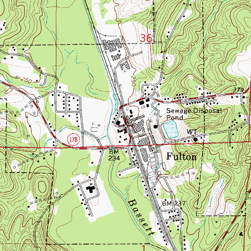 Topographic Map of Fulton, AL