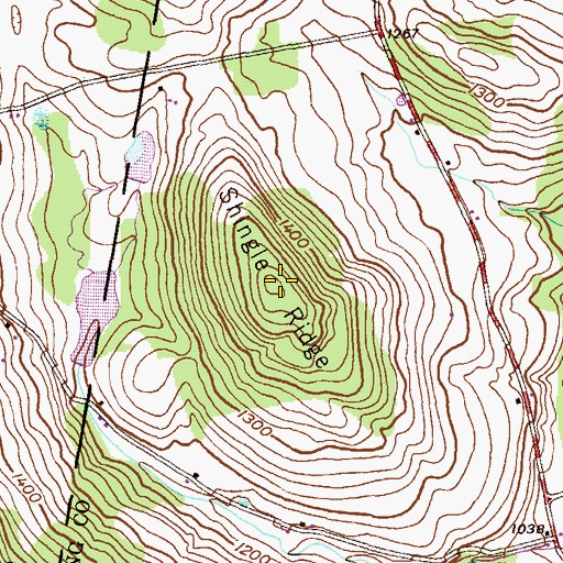Topographic Map of Shingle Ridge, PA