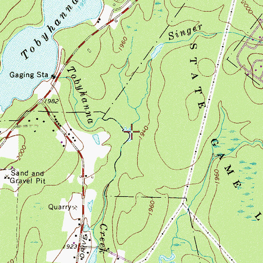 Topographic Map of Singer Run, PA