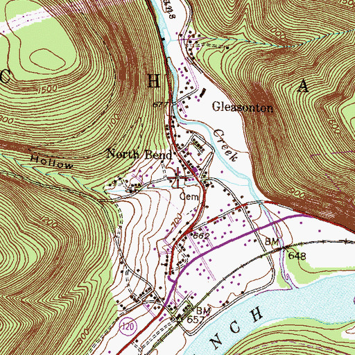 Topographic Map of Skunk Hollow, PA