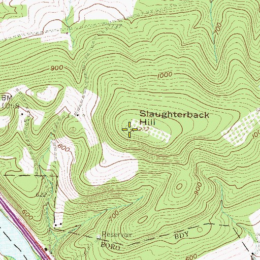 Topographic Map of Slaughterback Hill, PA