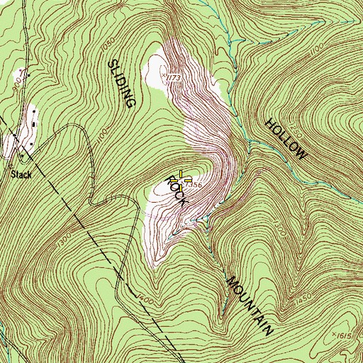 Topographic Map of Sliding Rock Mountain, PA