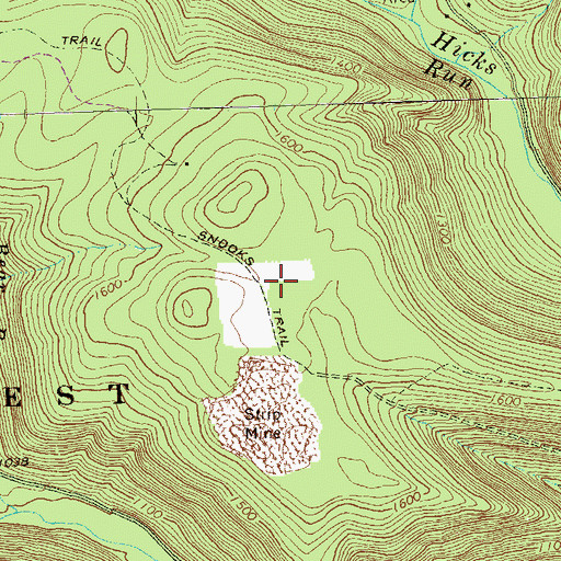 Topographic Map of Snooks Trail, PA