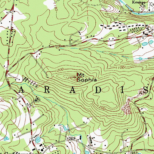 Topographic Map of Mount Sophia, PA