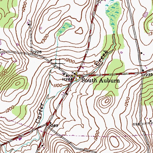 Topographic Map of South Auburn, PA