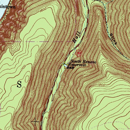 Topographic Map of South Renovo Reservoir, PA