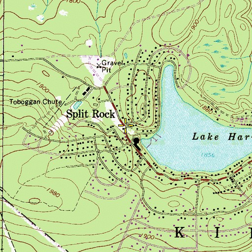 Topographic Map of Spilt Rock, PA