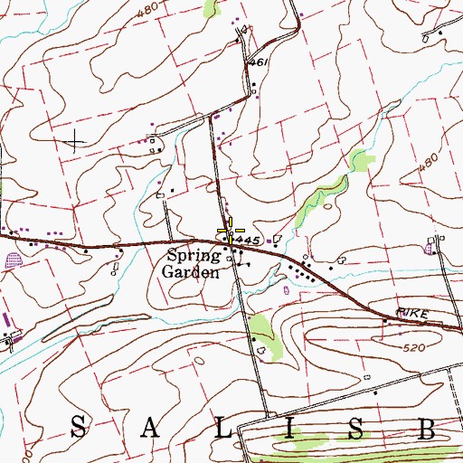 Topographic Map of Spring Garden, PA