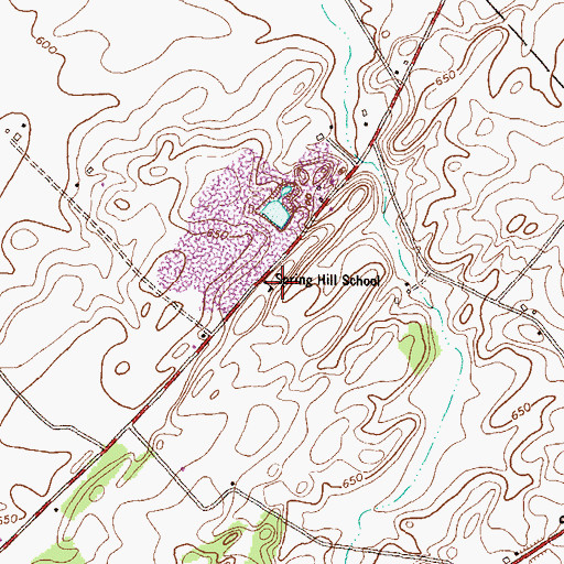 Topographic Map of Spring Hill School, PA