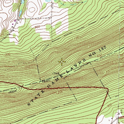 Topographic Map of State Game Lands Number 132, PA