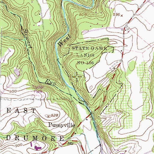 Topographic Map of State Game Lands Number 136, PA