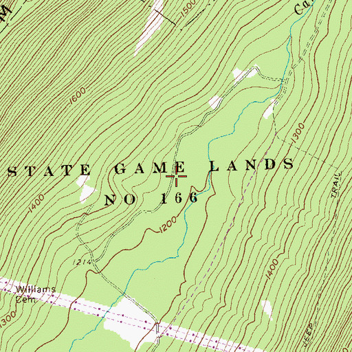 Topographic Map of State Game Lands Number 166, PA