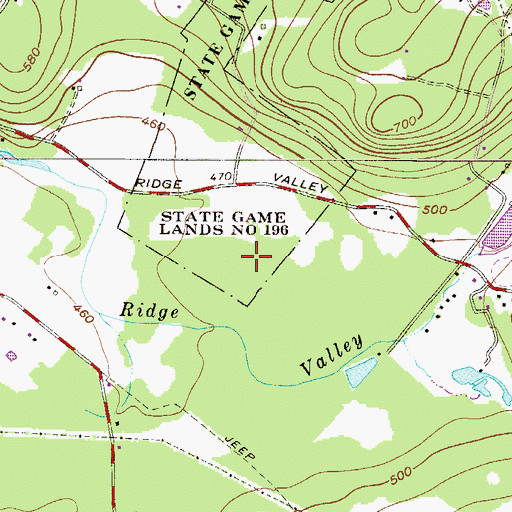Topographic Map of State Game Lands Number 196, PA
