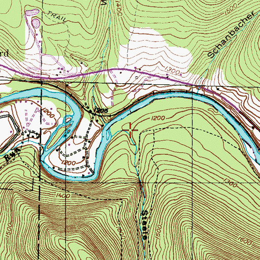 Topographic Map of Steele Run Hollow, PA