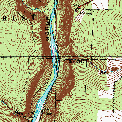 Topographic Map of Stowell Run, PA