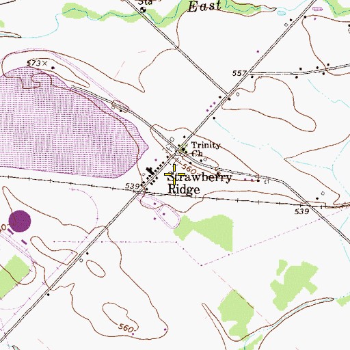 Topographic Map of Strawberry Ridge, PA