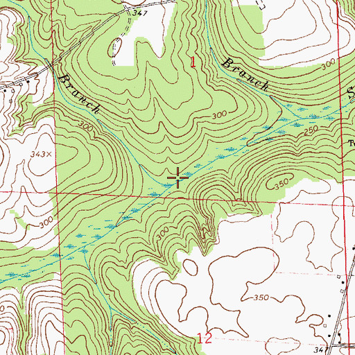 Topographic Map of George Branch, AL