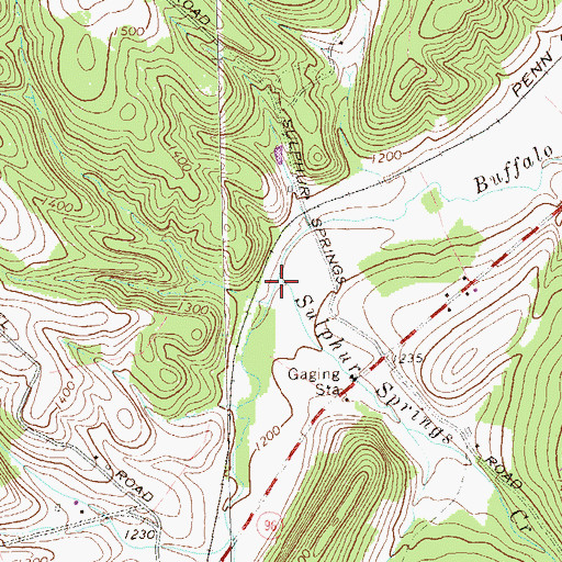 Topographic Map of Sulphur Springs Creek, PA