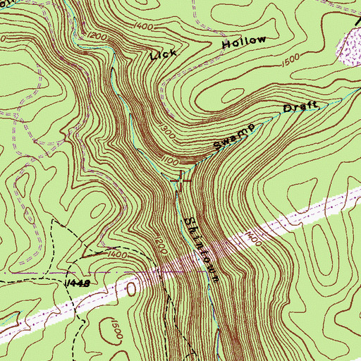 Topographic Map of Swamp Draft, PA