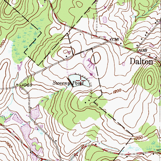 Topographic Map of Sweeny Pond, PA