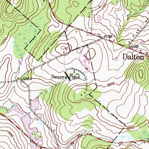Topographic Map of Sweeny Pond, PA
