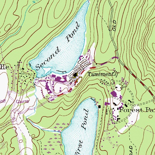 Topographic Map of Tamiment, PA