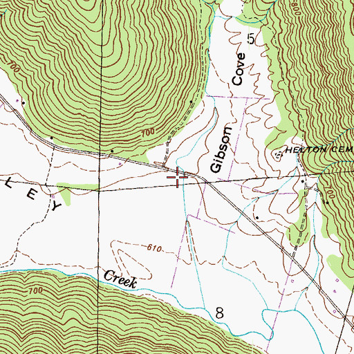 Topographic Map of Gibson Cove, AL