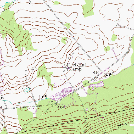 Topographic Map of Tel-Hai Camp, PA