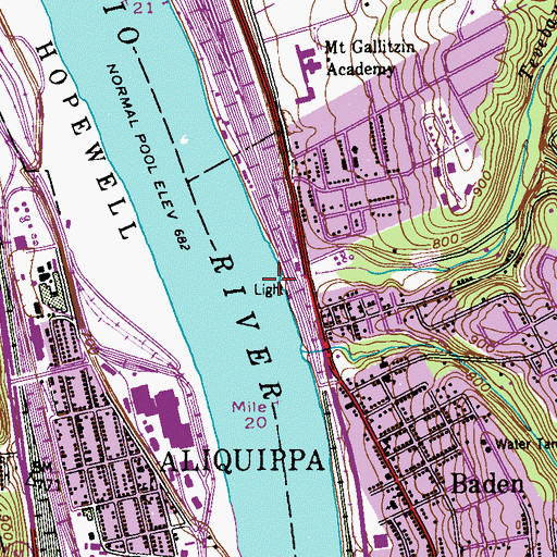 Topographic Map of Tevebau Run, PA