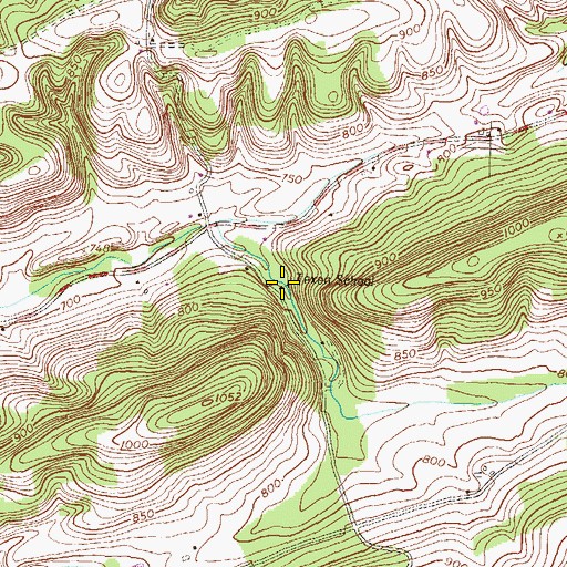 Topographic Map of Texen School, PA