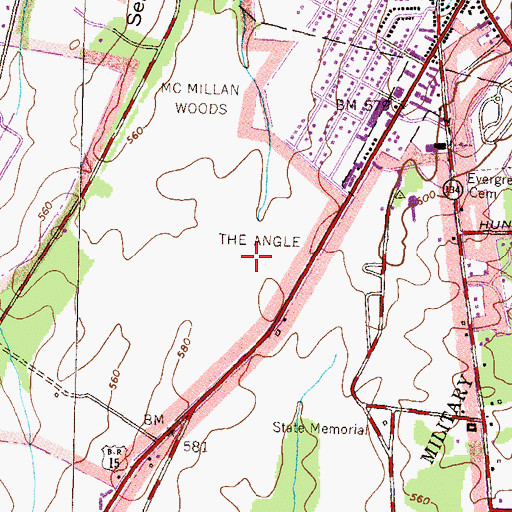 Topographic Map of The Angle, PA