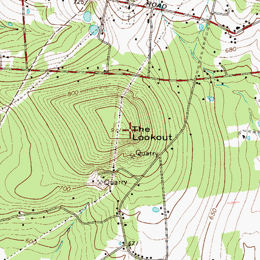 Topographic Map of The Lookout, PA