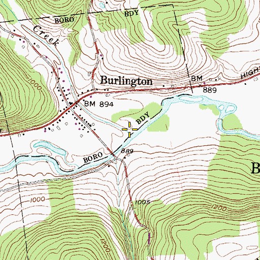 Topographic Map of Tomjack Creek, PA